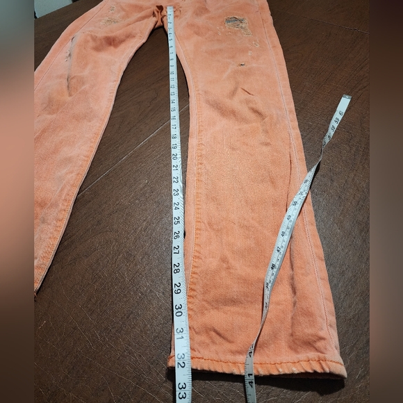 Denim & Supply Ralph Lauren Orange Distressed Slim Jeans - Picture 2 of 13